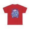 Skull Coffee Tshirt for Barista Gift Idea for Men Biker Clothing Floral Design Skull Print Coffee Lover Present Package Goth Style Blue Tee